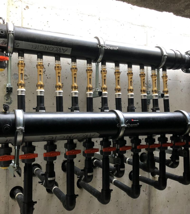 géothermie-Installation-des collectour-ou-chambre